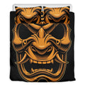 Japanese Warrior Mask Print Duvet Cover Bedding Set