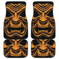 Japanese Warrior Mask Print Front and Back Car Floor Mats