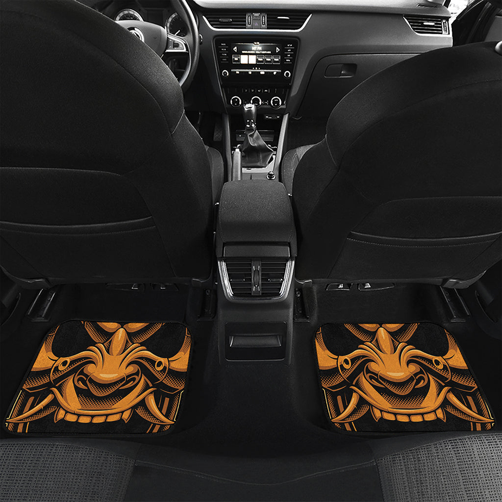Japanese Warrior Mask Print Front and Back Car Floor Mats