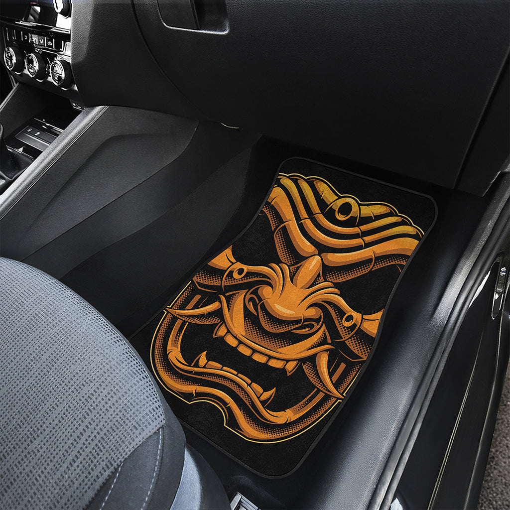 Japanese Warrior Mask Print Front and Back Car Floor Mats