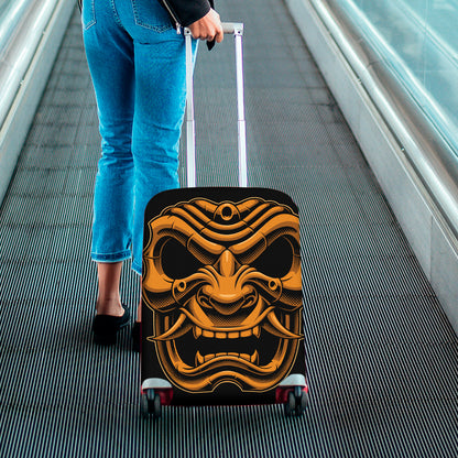 Japanese Warrior Mask Print Luggage Cover