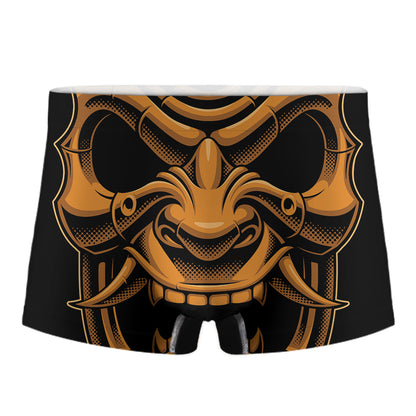 Japanese Warrior Mask Print Men's Boxer Briefs