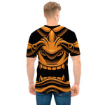 Japanese Warrior Mask Print Men's T-Shirt