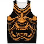 Japanese Warrior Mask Print Men's Tank Top