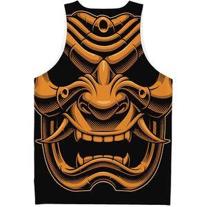 Japanese Warrior Mask Print Men's Tank Top