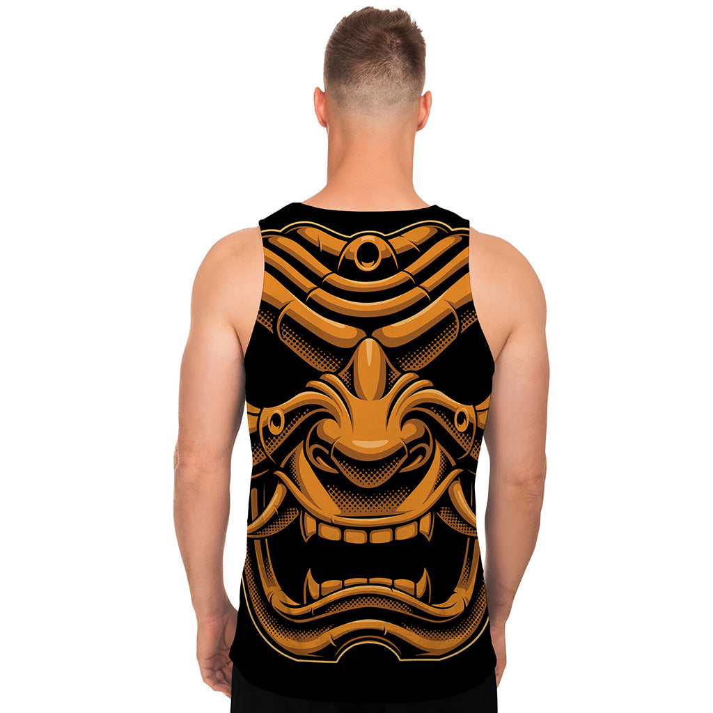 Japanese Warrior Mask Print Men's Tank Top