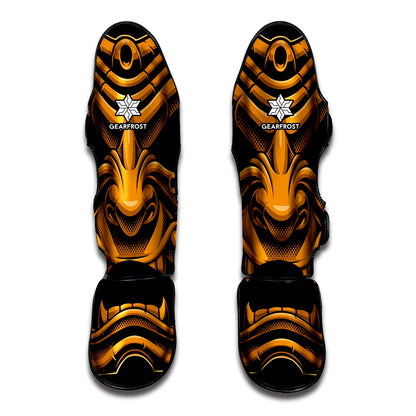 Japanese Warrior Mask Print Muay Thai Shin Guard