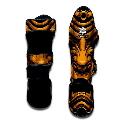 Japanese Warrior Mask Print Muay Thai Shin Guard