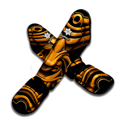 Japanese Warrior Mask Print Muay Thai Shin Guard