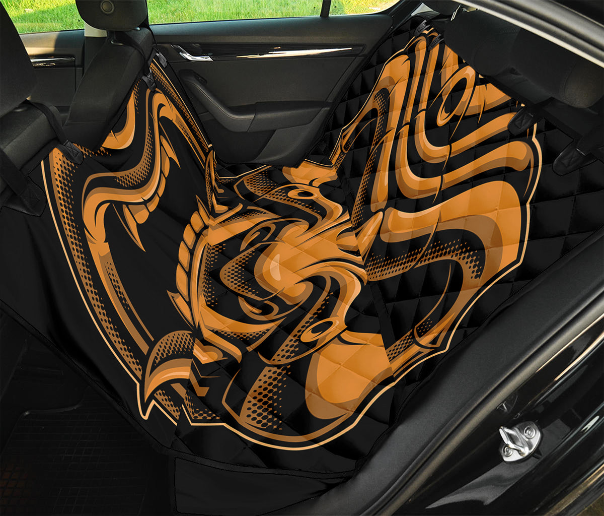 Japanese Warrior Mask Print Pet Car Back Seat Cover