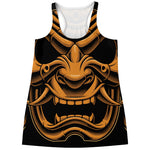 Japanese Warrior Mask Print Women's Racerback Tank Top