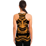Japanese Warrior Mask Print Women's Racerback Tank Top