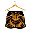 Japanese Warrior Mask Print Women's Shorts