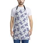 Japanese White Tiger Pattern Print Apron
