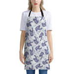 Japanese White Tiger Pattern Print Apron
