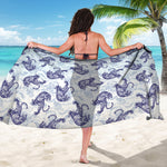 Japanese White Tiger Pattern Print Beach Sarong Wrap