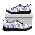 Japanese White Tiger Pattern Print Black Running Shoes