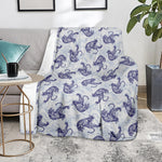 Japanese White Tiger Pattern Print Blanket