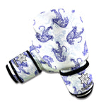 Japanese White Tiger Pattern Print Boxing Gloves