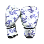 Japanese White Tiger Pattern Print Boxing Gloves