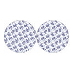 Japanese White Tiger Pattern Print Car Coasters