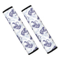 Japanese White Tiger Pattern Print Car Seat Belt Covers