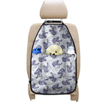 Japanese White Tiger Pattern Print Car Seat Organizers