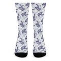 Japanese White Tiger Pattern Print Crew Socks