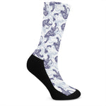 Japanese White Tiger Pattern Print Crew Socks