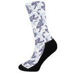 Japanese White Tiger Pattern Print Crew Socks