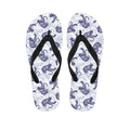Japanese White Tiger Pattern Print Flip Flops