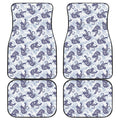 Japanese White Tiger Pattern Print Front and Back Car Floor Mats