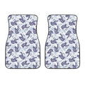 Japanese White Tiger Pattern Print Front Car Floor Mats