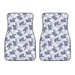 Japanese White Tiger Pattern Print Front Car Floor Mats