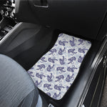 Japanese White Tiger Pattern Print Front Car Floor Mats