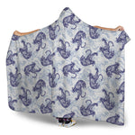 Japanese White Tiger Pattern Print Hooded Blanket