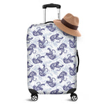 Japanese White Tiger Pattern Print Luggage Cover