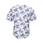 Japanese White Tiger Pattern Print Men's Baseball Jersey