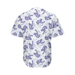 Japanese White Tiger Pattern Print Men's Baseball Jersey