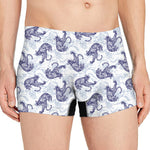 Japanese White Tiger Pattern Print Men's Boxer Briefs