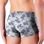 Japanese White Tiger Pattern Print Men's Boxer Briefs