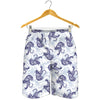 Japanese White Tiger Pattern Print Men's Shorts