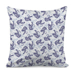 Japanese White Tiger Pattern Print Pillow Cover