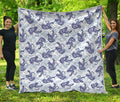 Japanese White Tiger Pattern Print Quilt