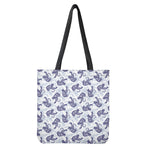 Japanese White Tiger Pattern Print Tote Bag