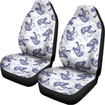 Japanese White Tiger Pattern Print Universal Fit Car Seat Covers