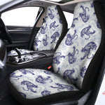 Japanese White Tiger Pattern Print Universal Fit Car Seat Covers
