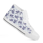 Japanese White Tiger Pattern Print White High Top Shoes
