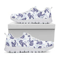 Japanese White Tiger Pattern Print White Running Shoes