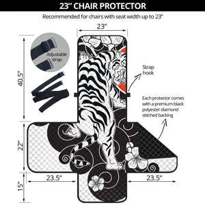 Japanese White Tiger Tattoo Print Armchair Protector